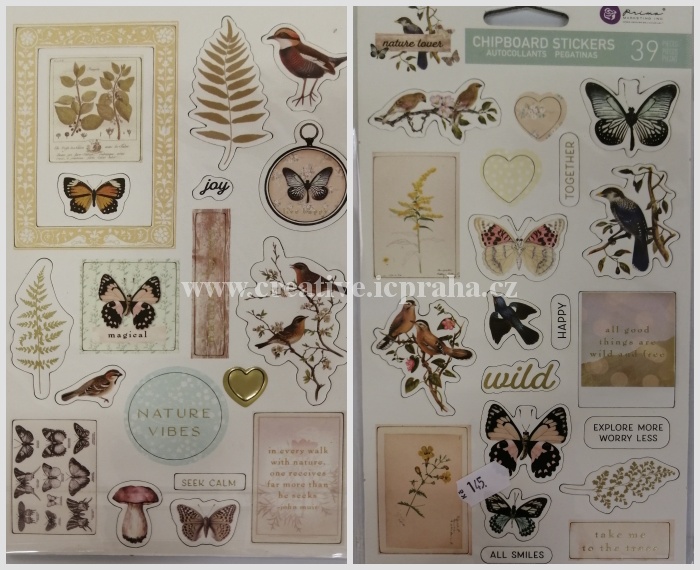 chipboard samolepky - Natur Loved 39ks